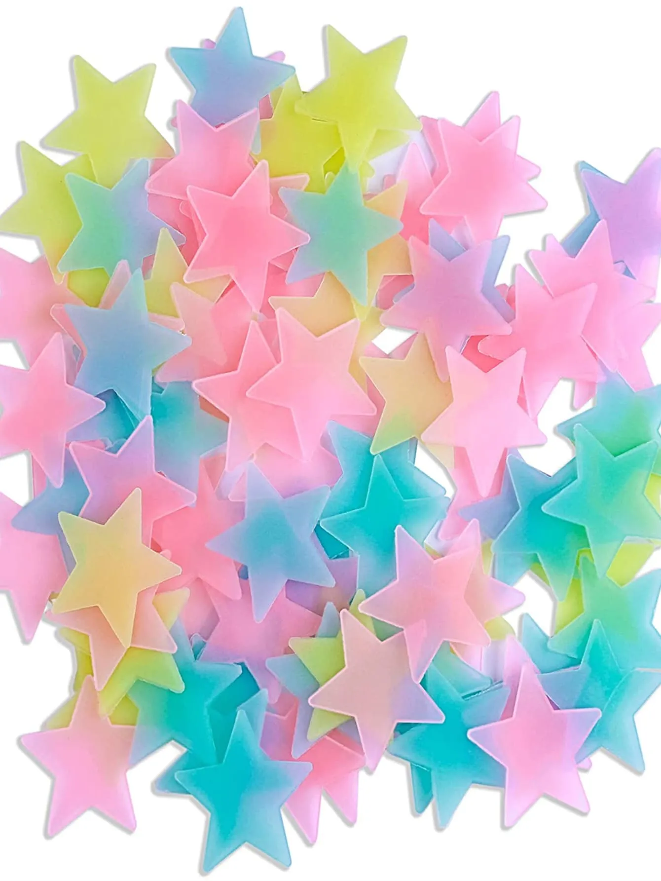 100pcs Glow In The Dark Star Shaped Wall Sticker Creative Decor Wall Art