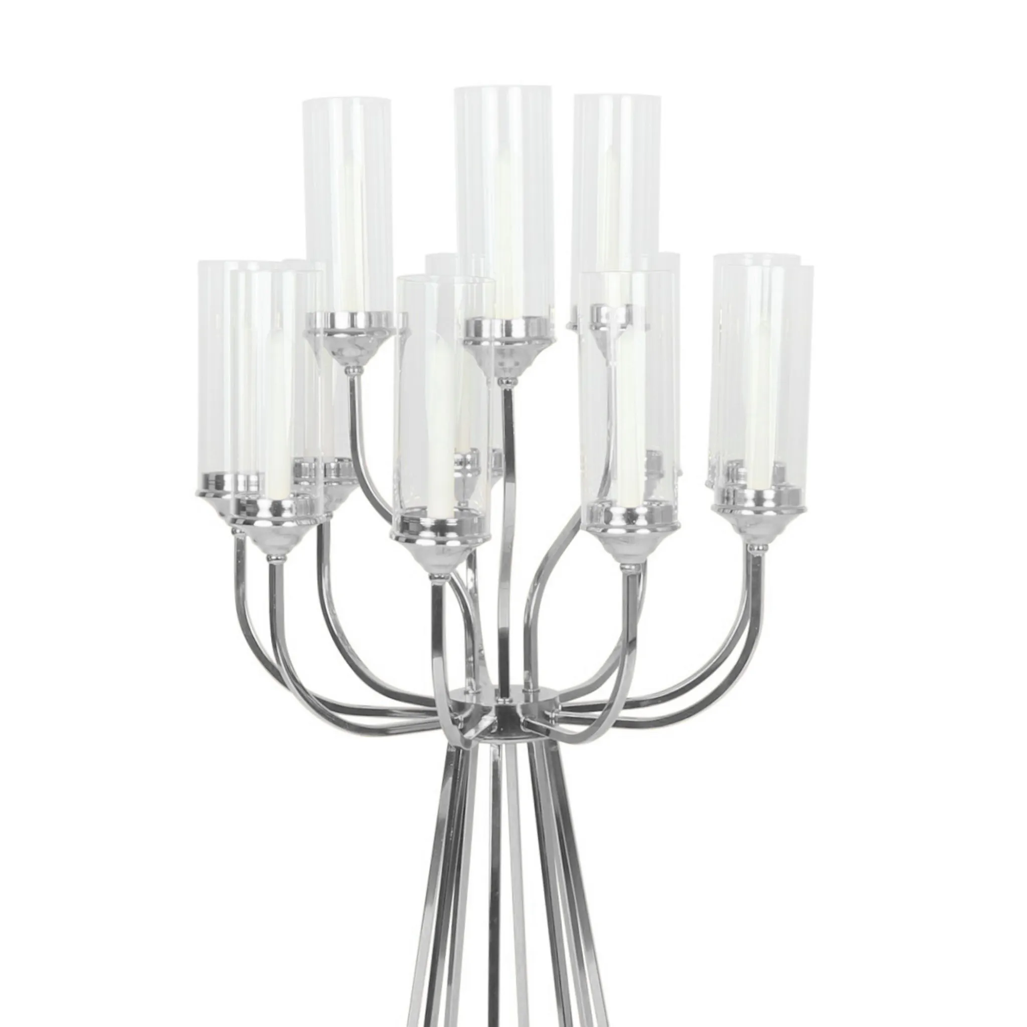 12 Arms Candle Holder Wedding Candelabra Table Centerpiece 48"H - Silver