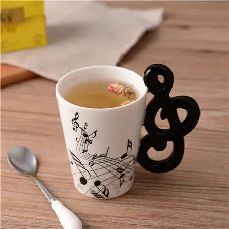 2017 New Novelty Music Note Guitar Ceramic Cup Personality Coffee Juice Lemon Mug Tea Cups Home Office Drinkware Gift 300ML