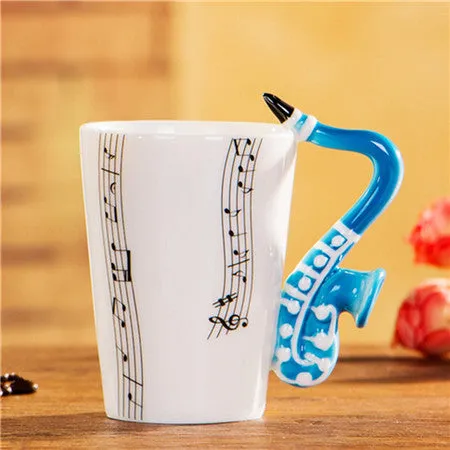 2017 New Novelty Music Note Guitar Ceramic Cup Personality Coffee Juice Lemon Mug Tea Cups Home Office Drinkware Gift 300ML