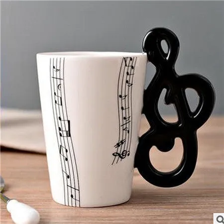 2017 New Novelty Music Note Guitar Ceramic Cup Personality Coffee Juice Lemon Mug Tea Cups Home Office Drinkware Gift 300ML