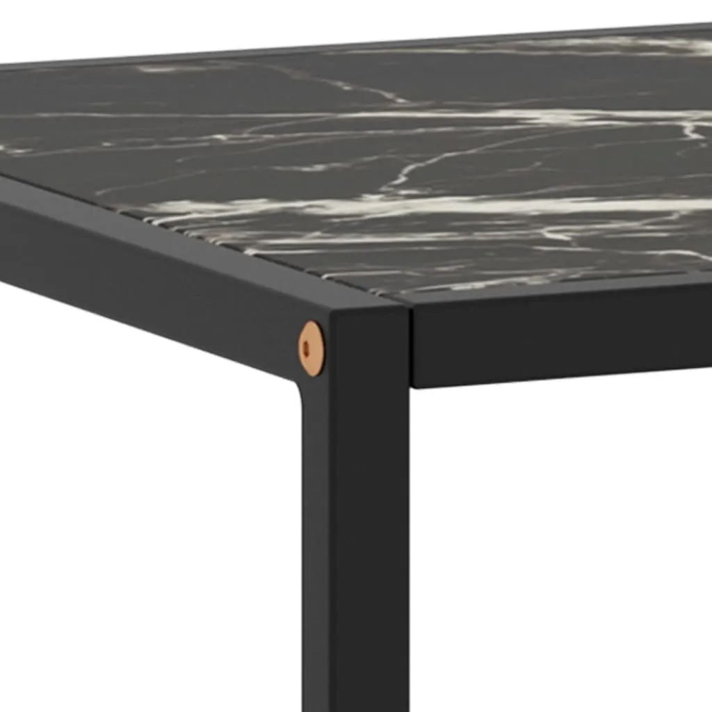 322882 vidaXL Coffee Table Black with Black Marble Glass 100x50x35 cm