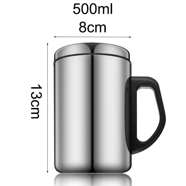 350ml/500ml Stainless Steel Cups Wine Beer Whiskey Insulated Mugs Outdoor Travel Water Tea Cup with Lid V4263