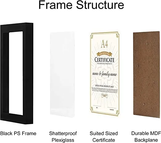 A3 Size Photo Frame 12 x 16 Black Frame Blank/Empty Photo Frame For Wall Artwork/Paintings/Quotes Synthetic Wood) Set-Pack of 3