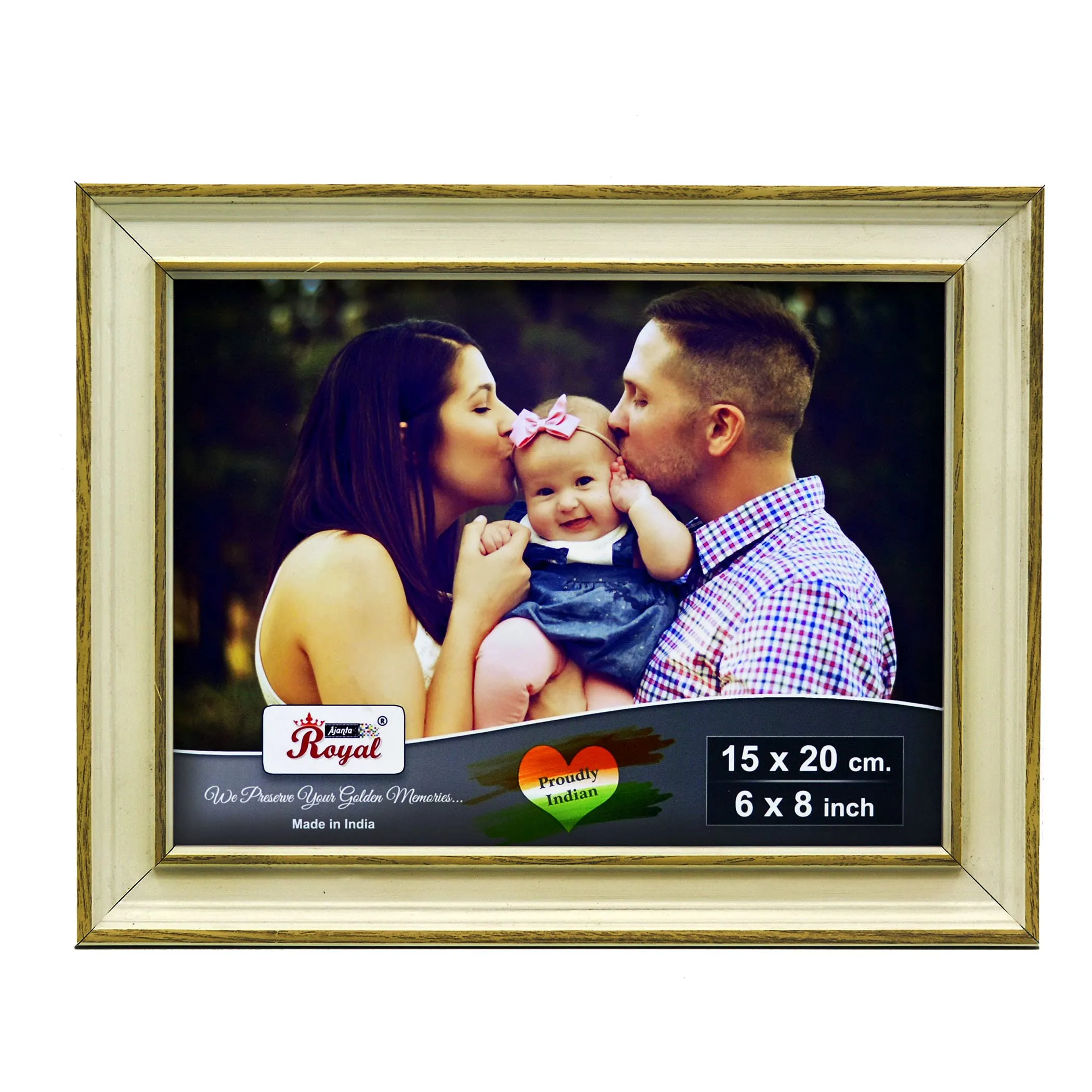 AJANTA ROYAL Rich 6 x 8 Solo Photo Frame for Table and Walls Decoration Gift for Birthday (Ivory, 1)