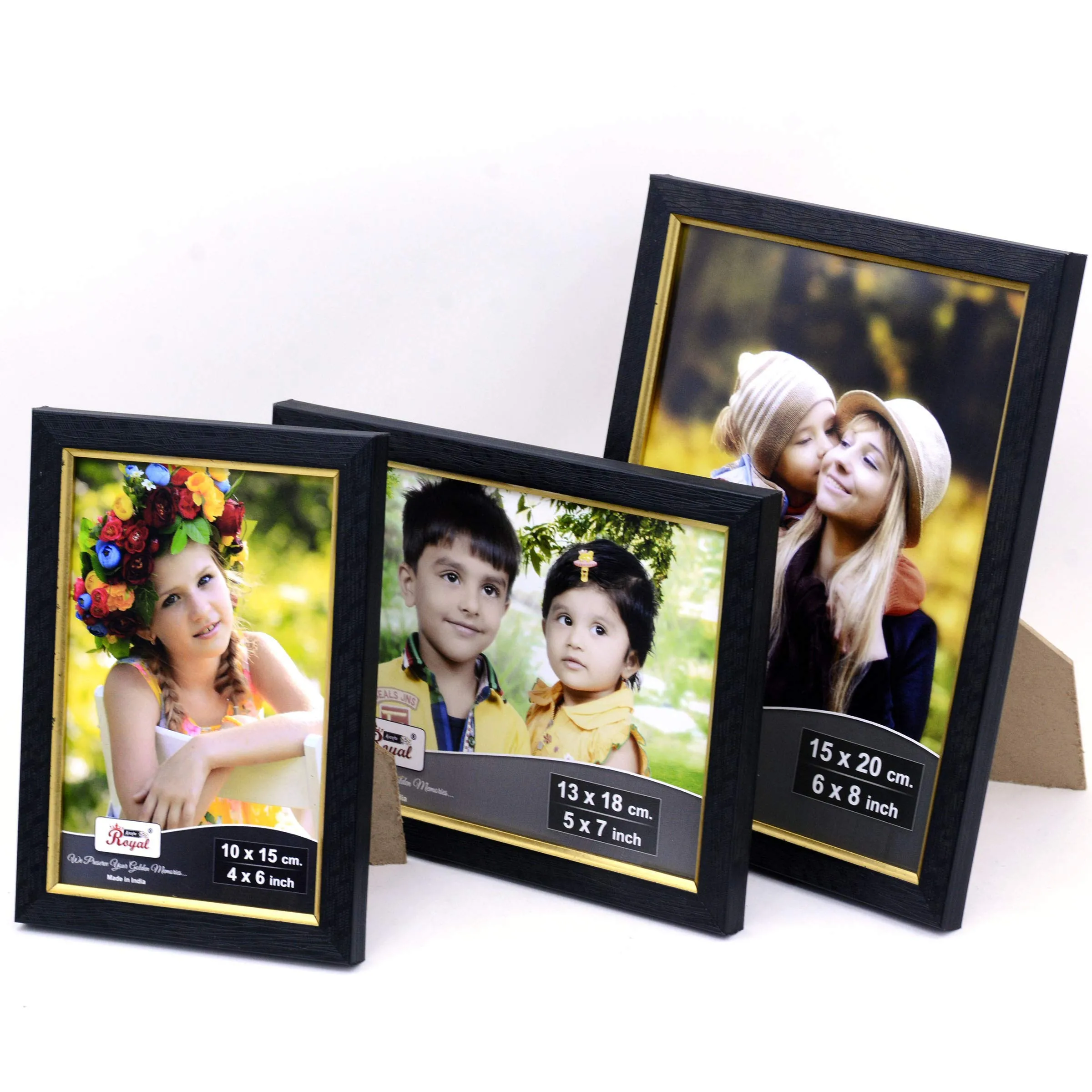 AJANTA ROYAL® Table and Wall Photo Frame : A-189(3 - Size Set)