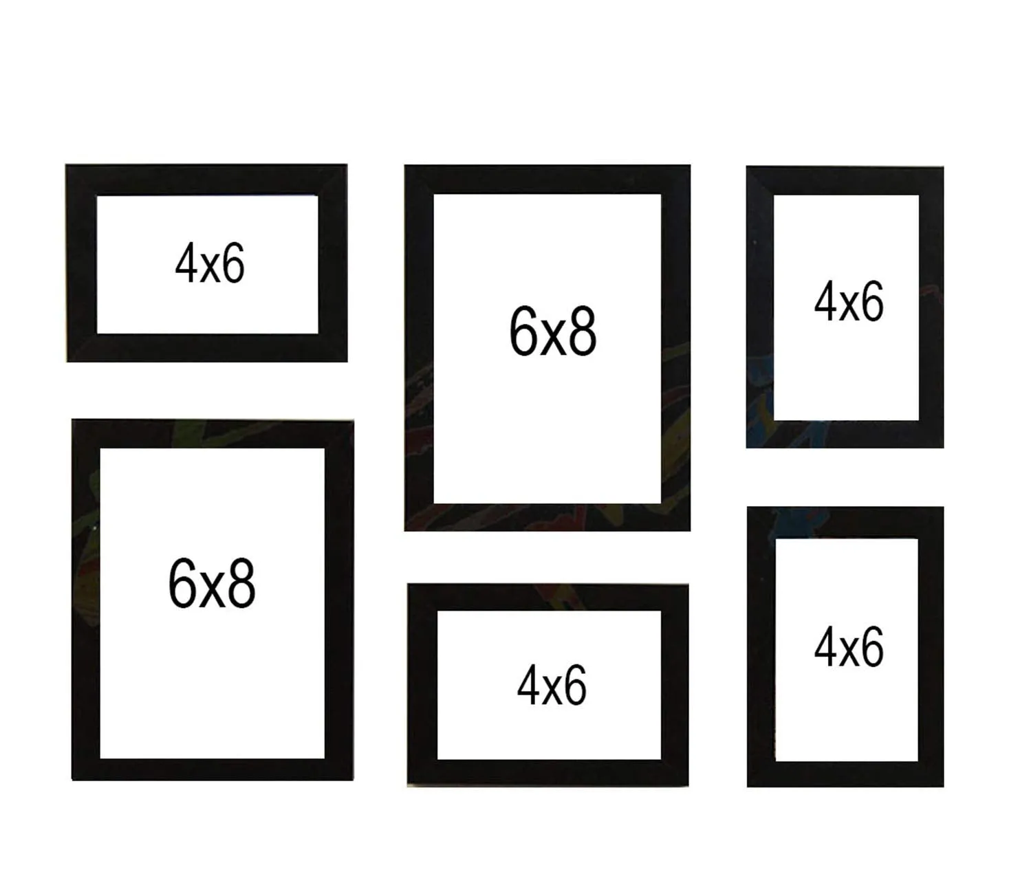 Art street Decorous Black Wall Photo Frames- Set of 6 Individual Photo Frames