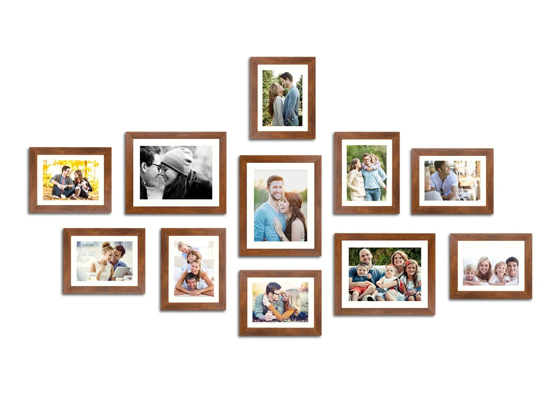 Art Street Photo Frame Set Brown Boulevard, 11 Individual Photo Frame/Wall Hangings For Home Decor.