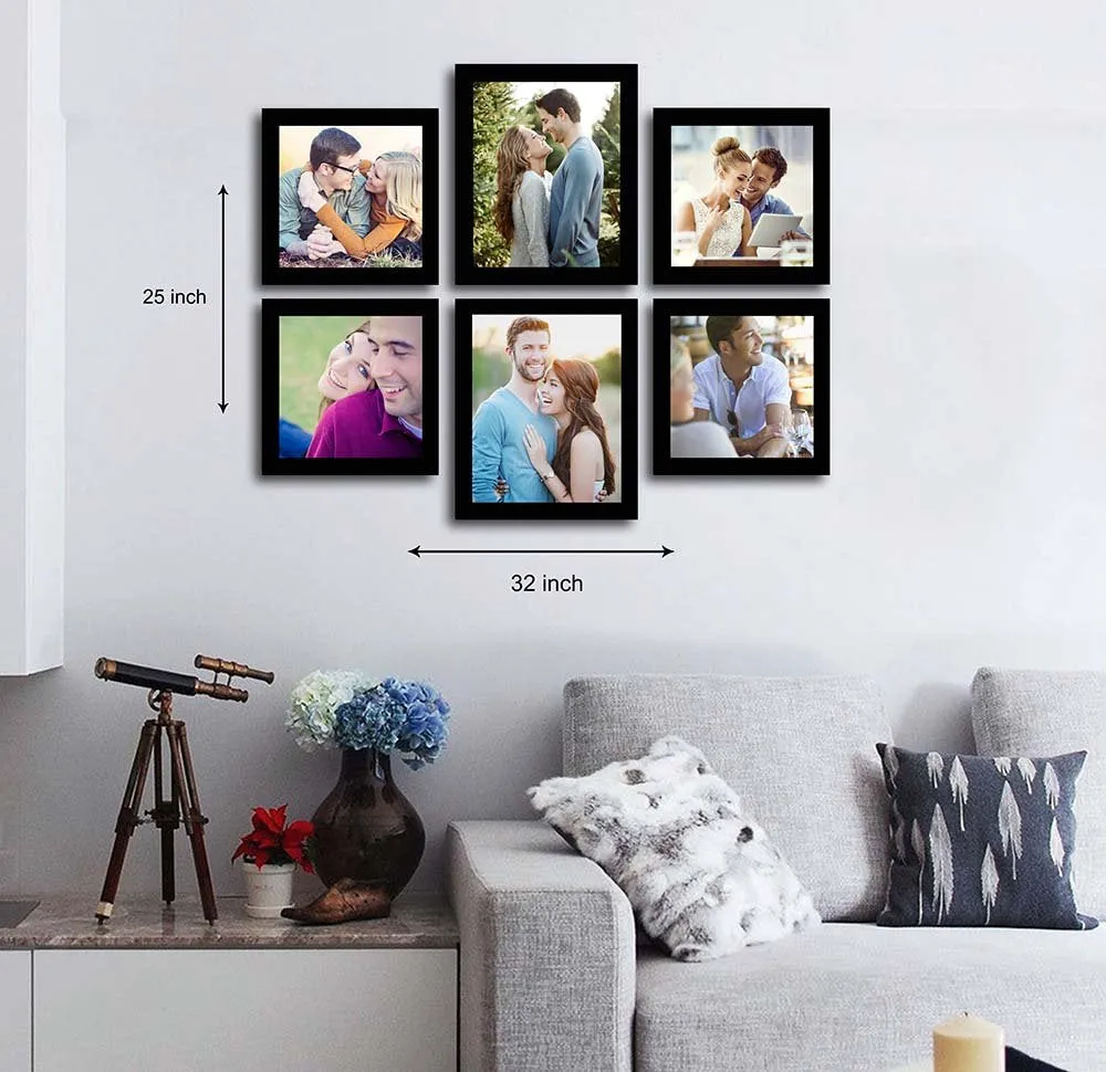 Art Street Set of 6 Individual Photo Frame/Wall Hanging For Home Decor - Black