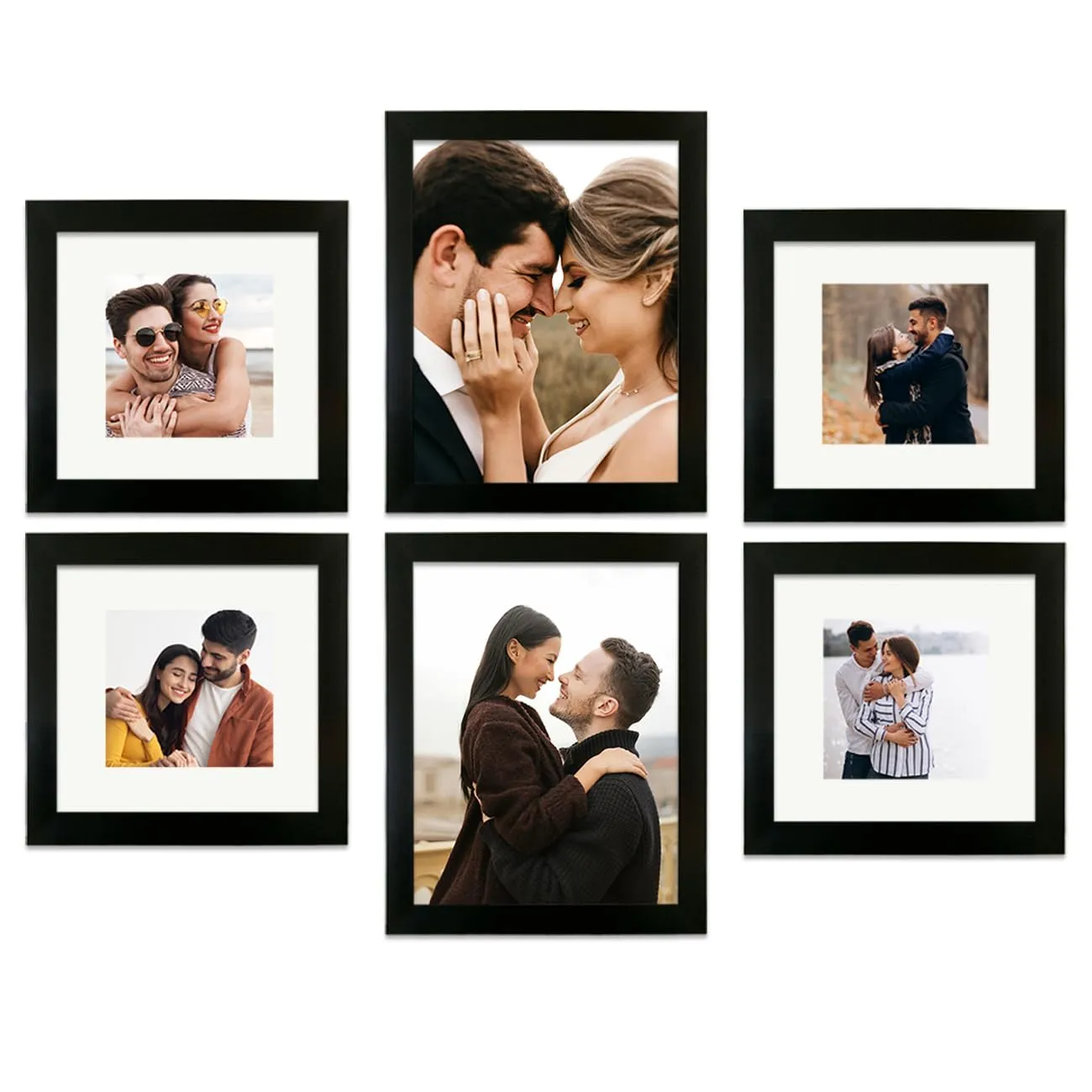 Art Street Set of 6 Individual Photo Frame/Wall Hanging For Home Decor - Black