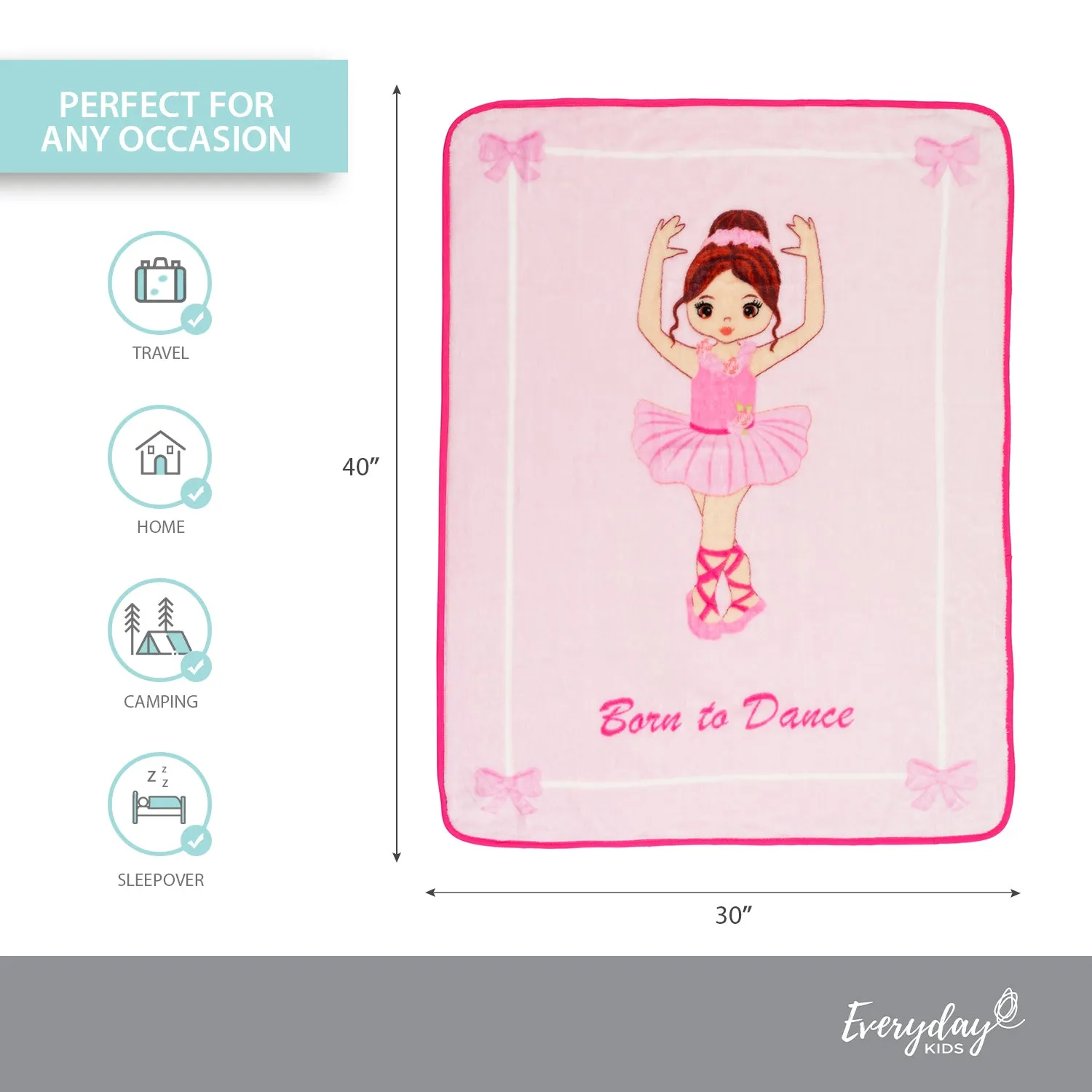 Ballerina Born to Dance Toddler Throw Blanket