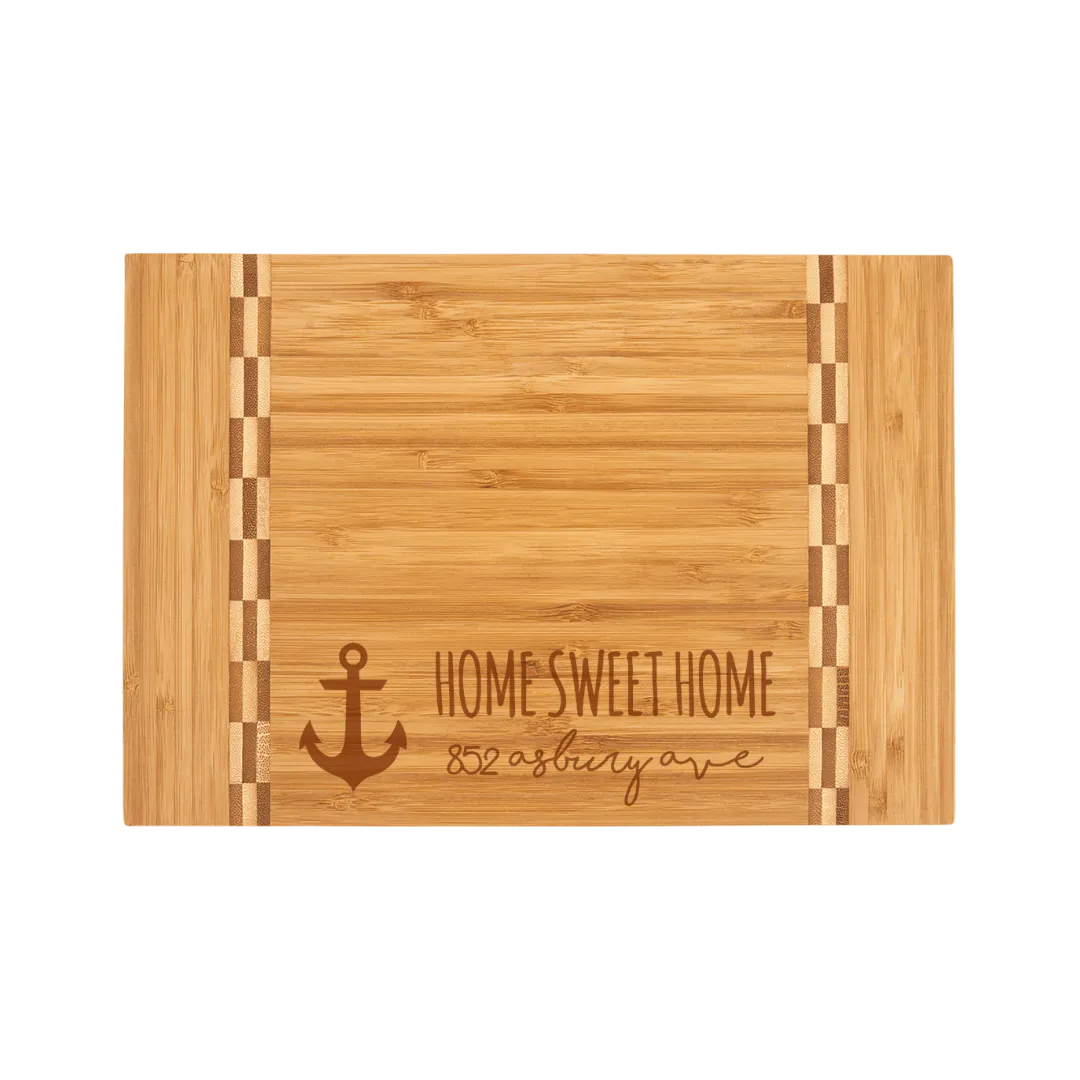 Bamboo Cutting Board with Block Inlay