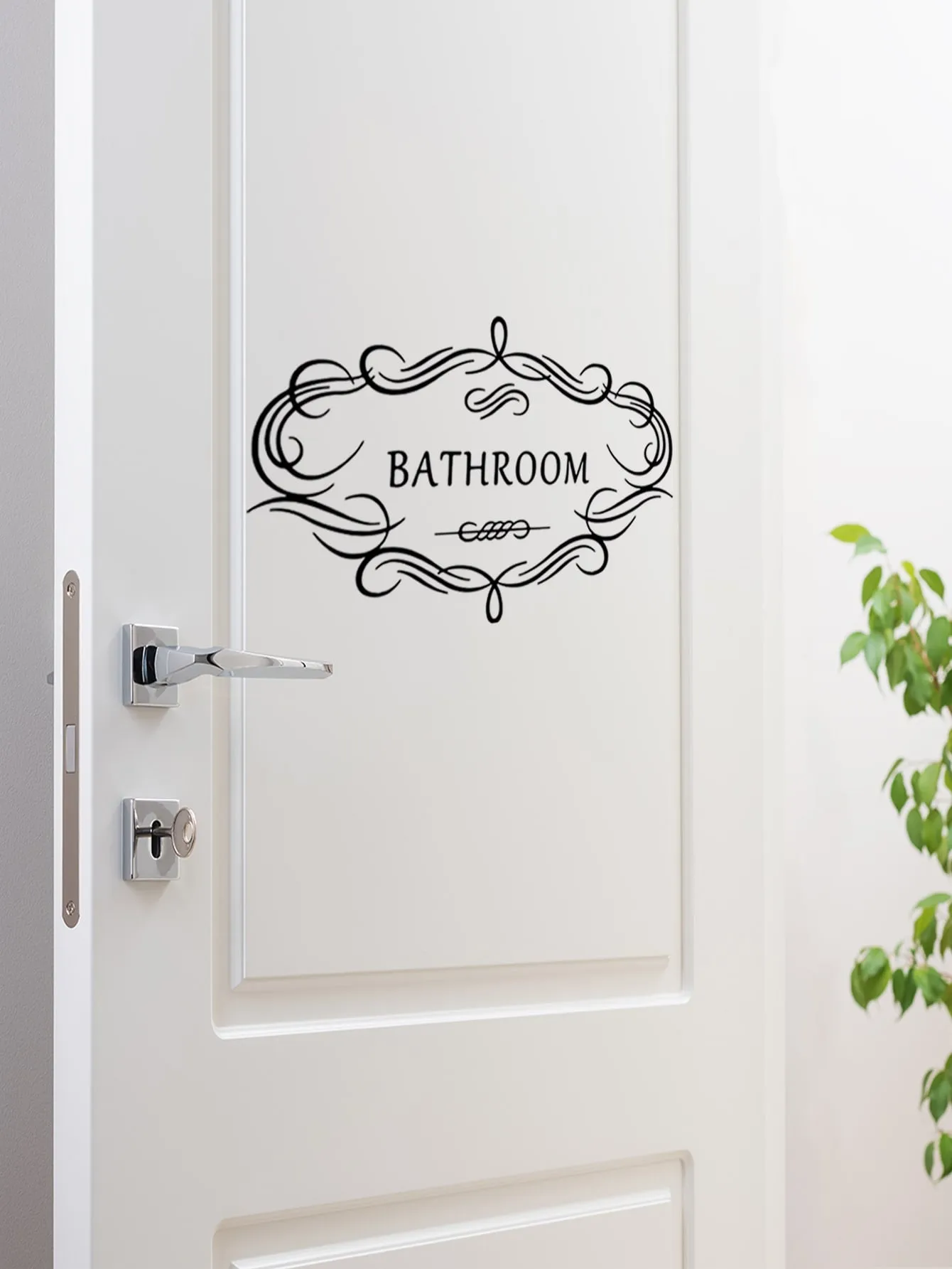 Bathroom Sign Door or Wall Sticker Creative Decor Wall Art Adhesive Wall Decals