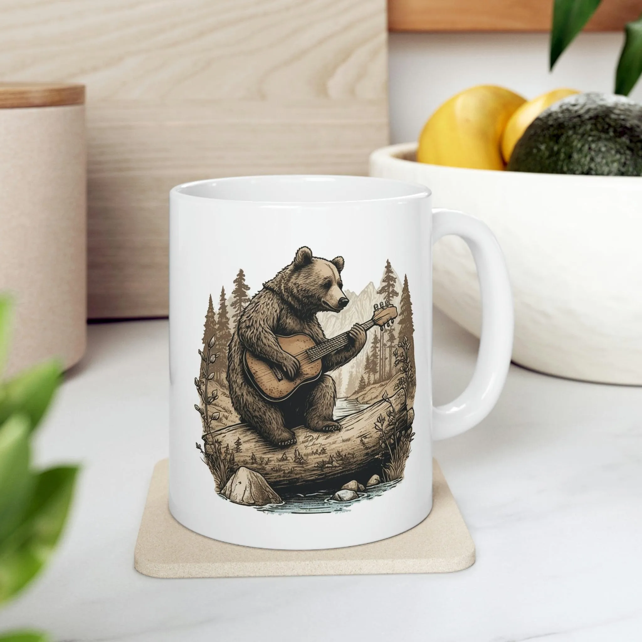 Bear Playing Guitar Mug