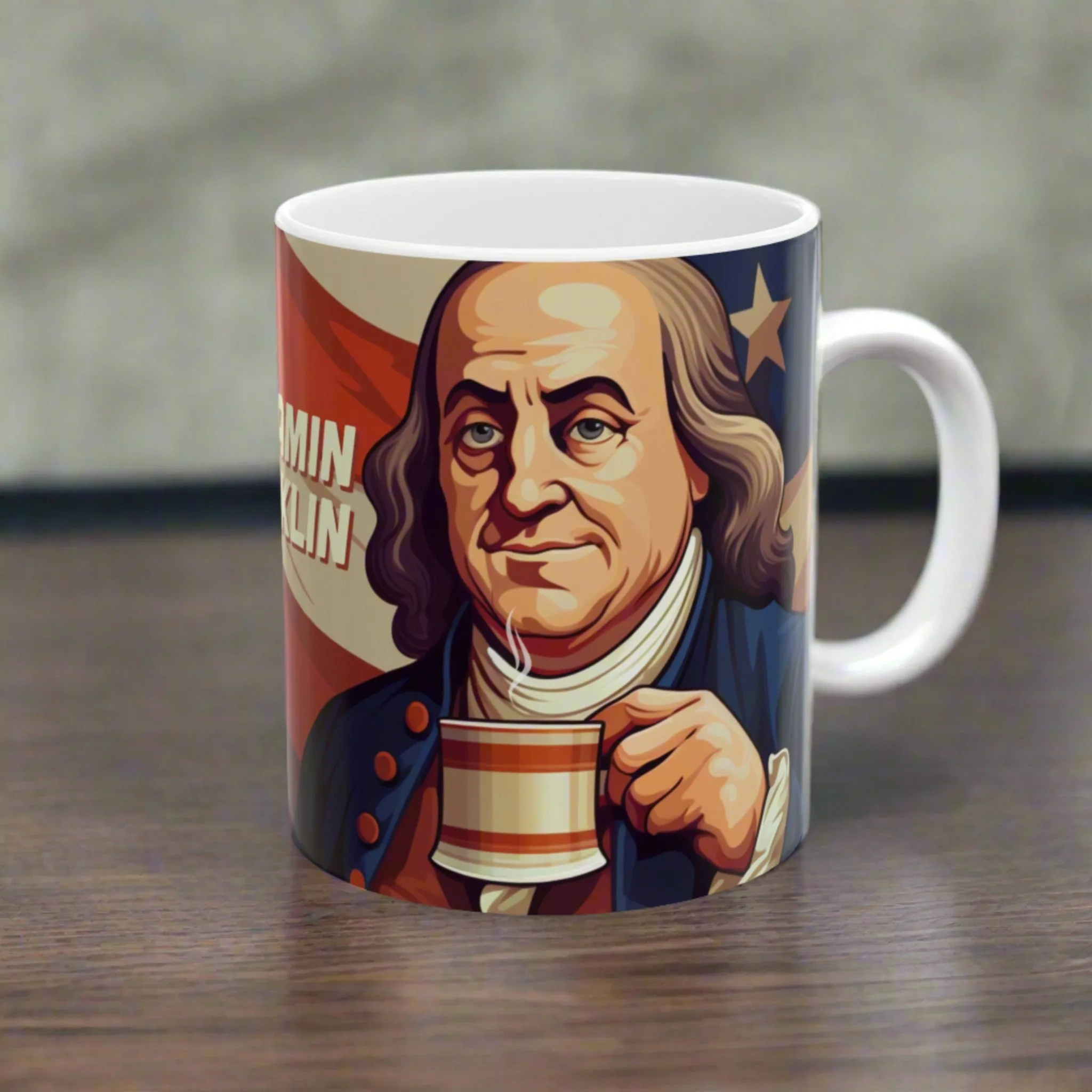 Benjamin Franklin Founding Flavors Ceramic Mug, (11oz, 15oz)