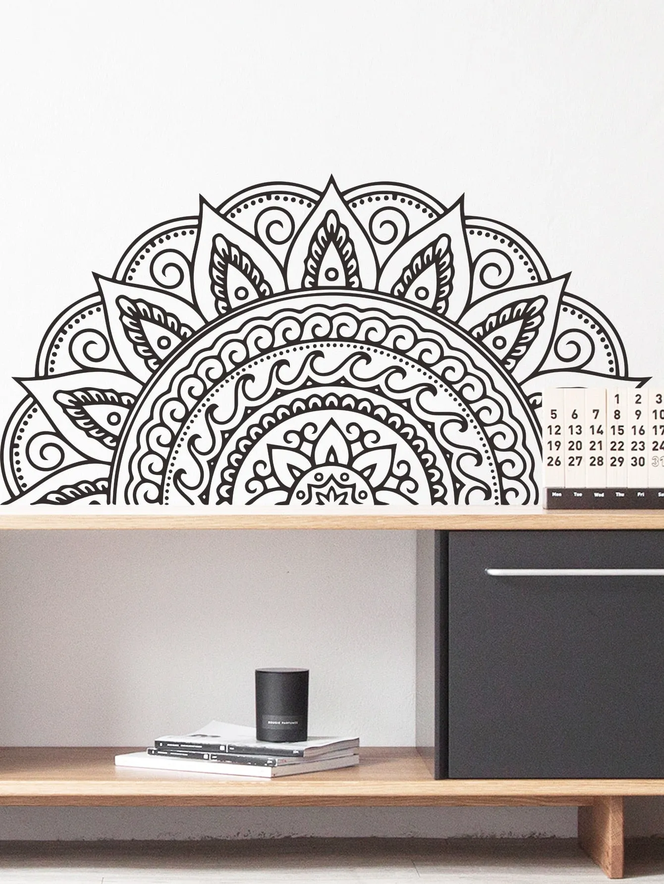 Black Mandala Wall Sticker Decorative Wall Art Decal Creative Design for Home