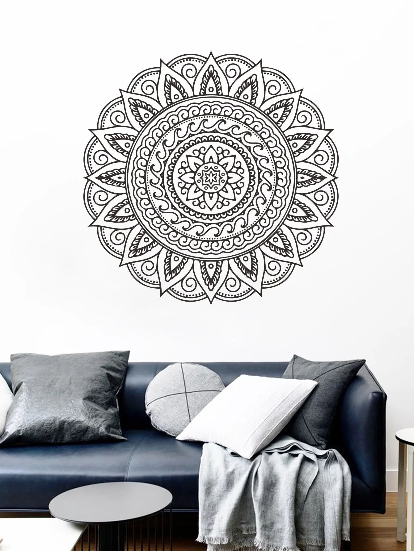 Black Mandala Wall Sticker Decorative Wall Art Decal Creative Design for Home