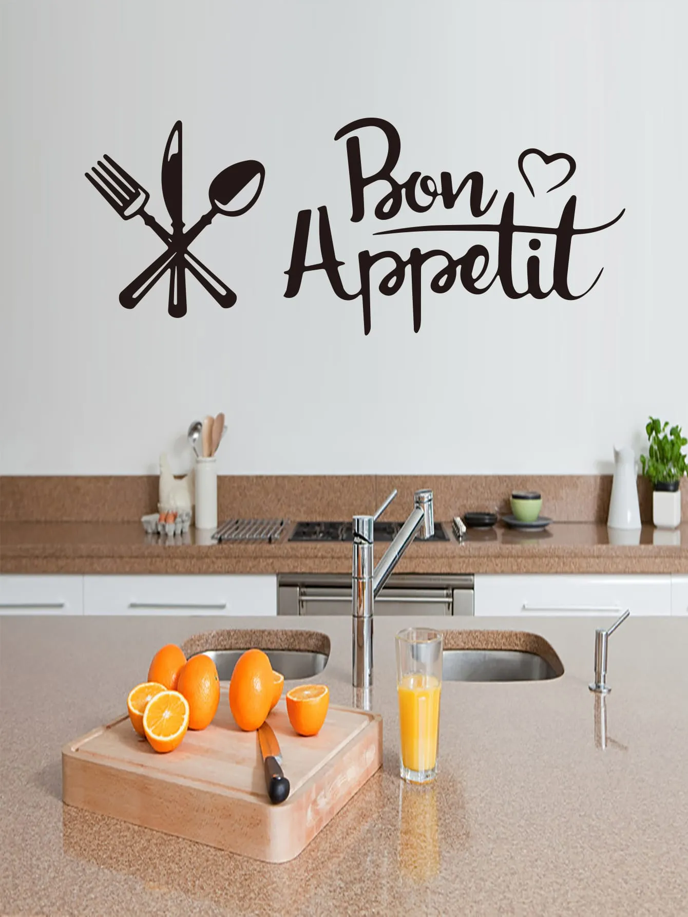 Bon Appetit Kitchen Wall Sticker Decorative Wall Art Decal Creative Design for