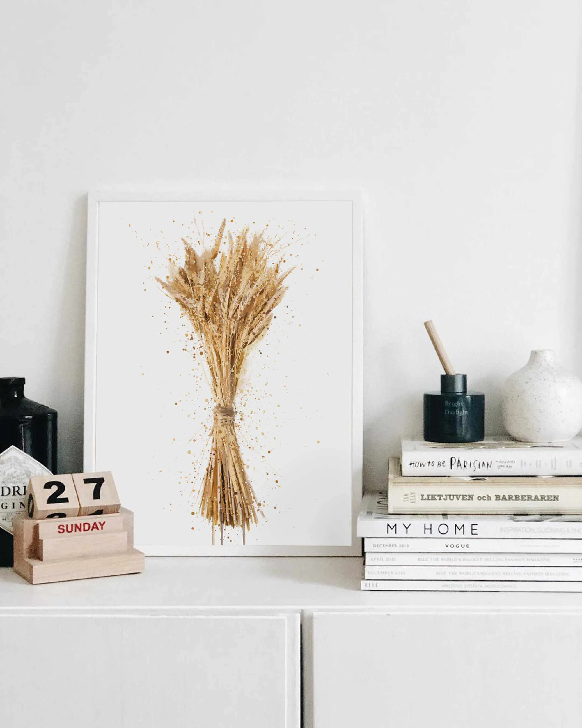 Botanical Wall Art Print 'Dried Wheat' - Plant Prints, Botanical Art Prints and Botanical Illustrations