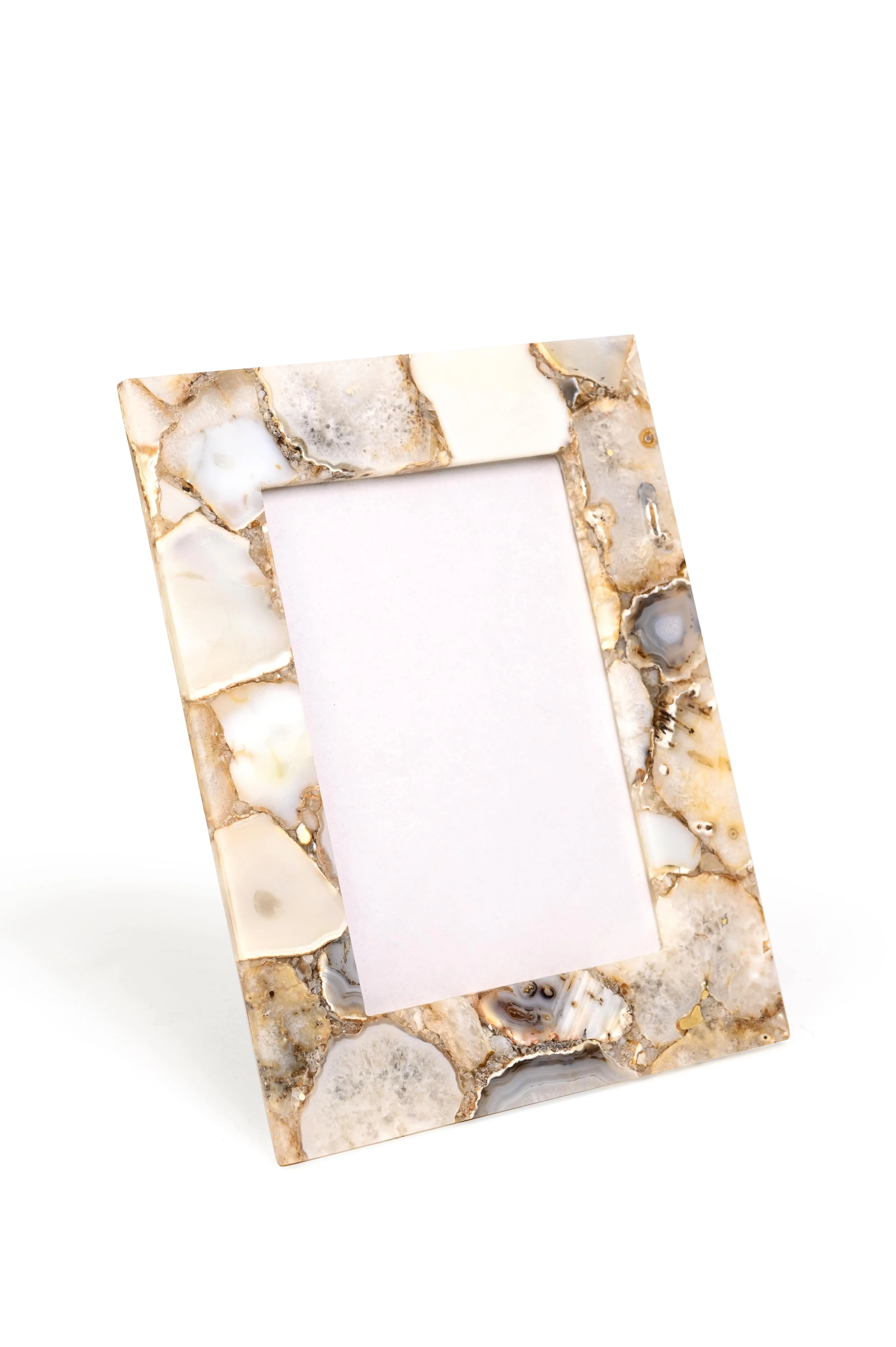 Brown Agate Photo Frame - Natural Stone Elegance for Cherished Memories