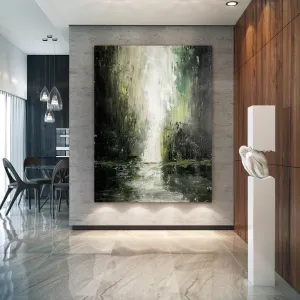 Brown Green Landscape Abstract Painting Modern Painting for Home Qp038