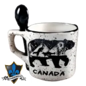 Canada Bear 8oz Mug with spoon.