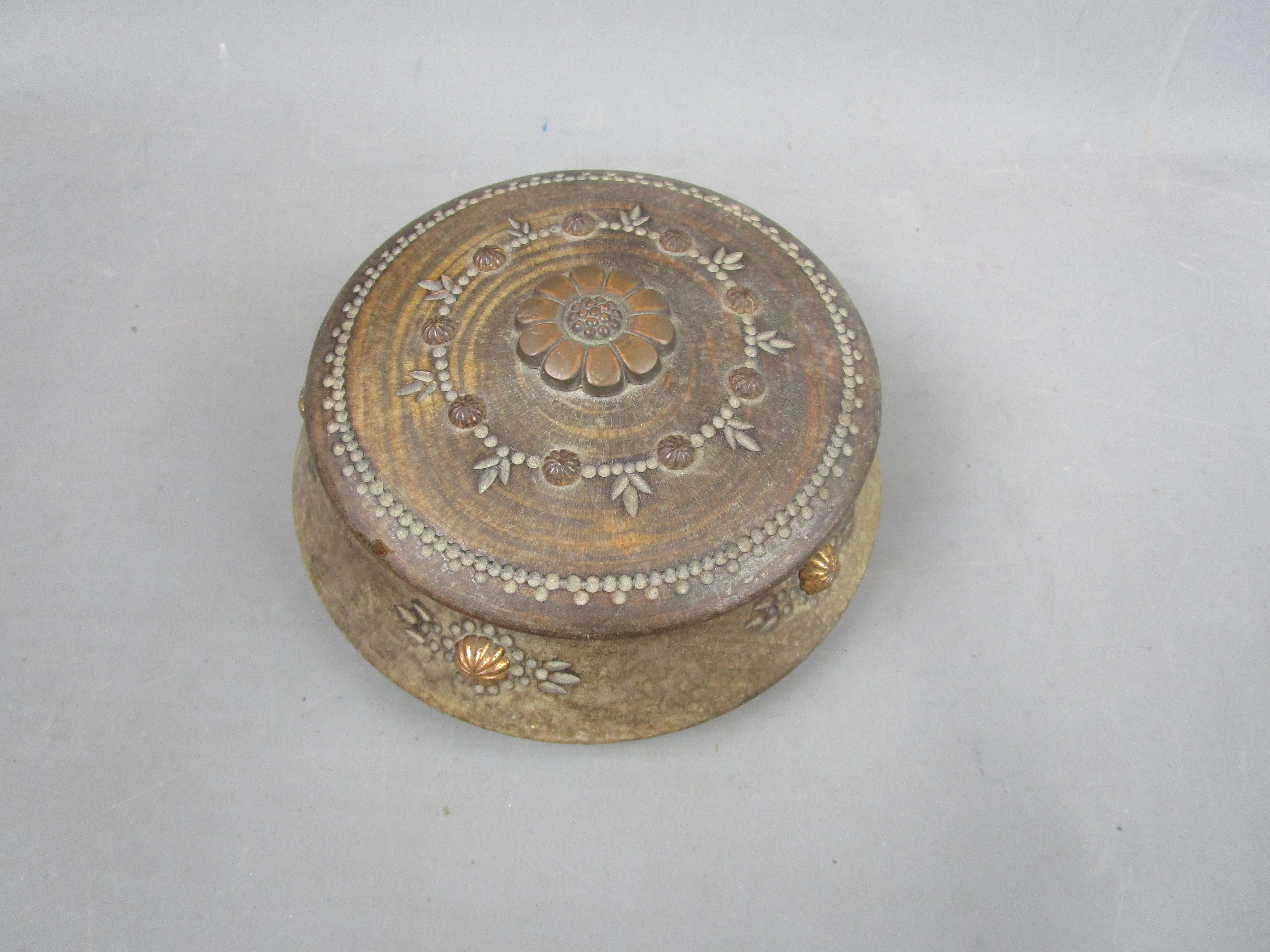 Carved Wood Anglo Indian Lidded Tobacco Box Vintage c1970