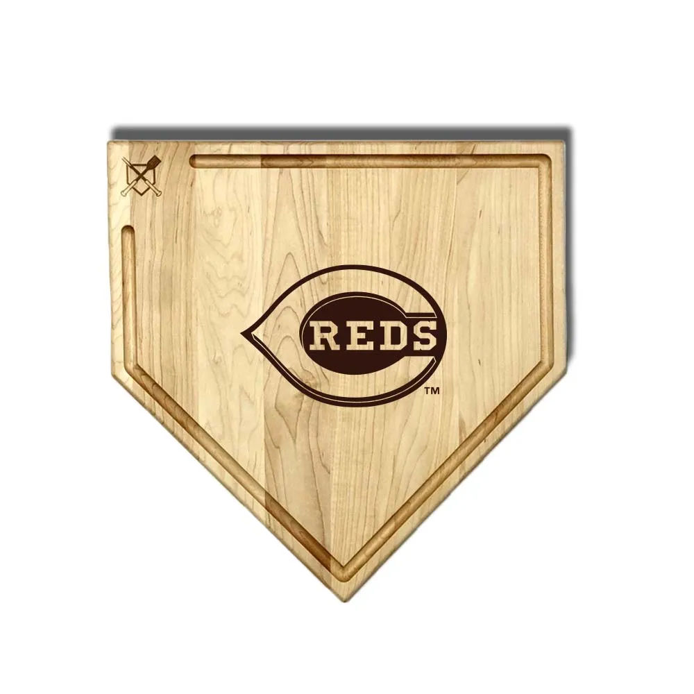 Cincinnati Reds Home Plate Cutting Boards | Multiple Sizes | Multiple Designs