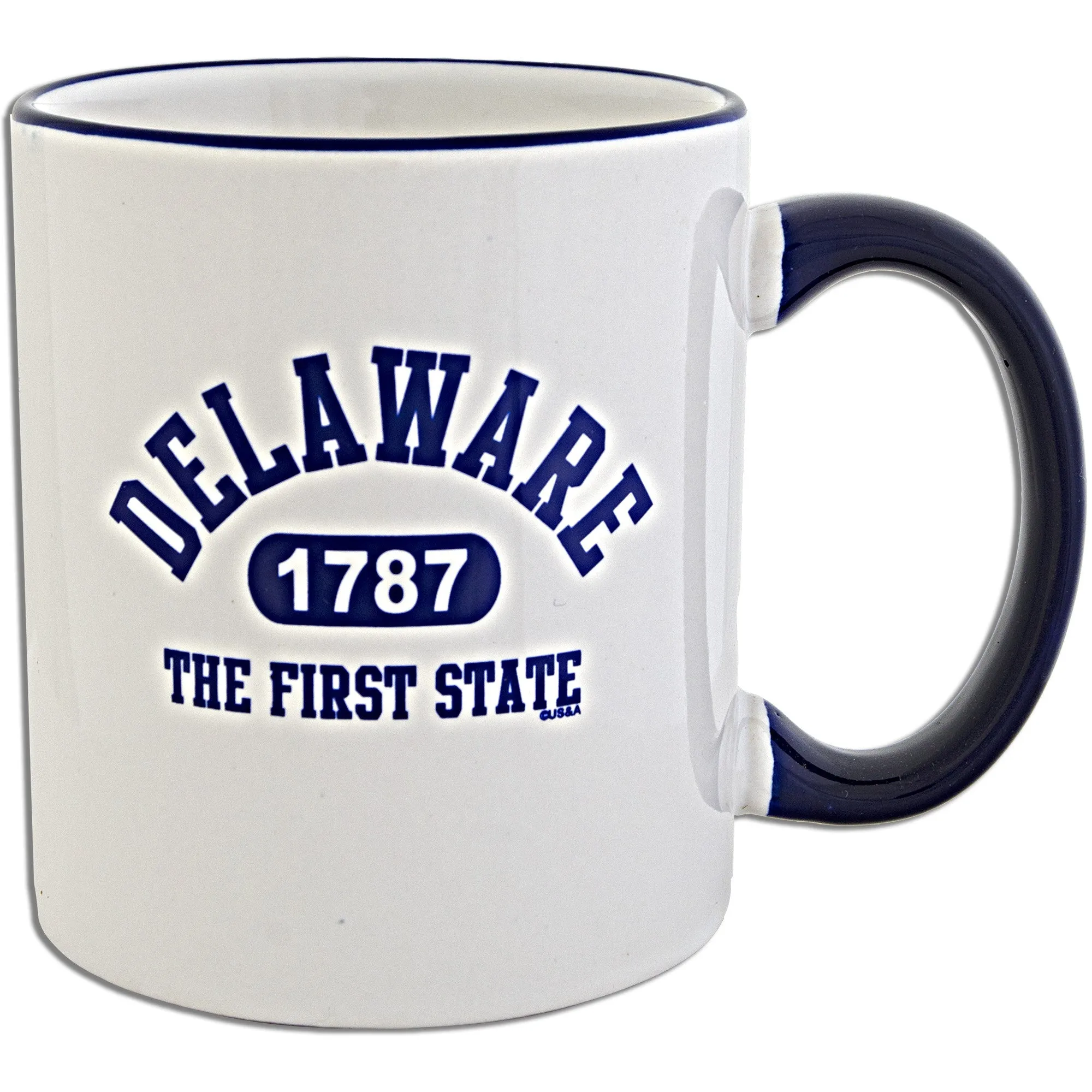 CMDE15 Coffee Mug White Cobalt Delaware 1787