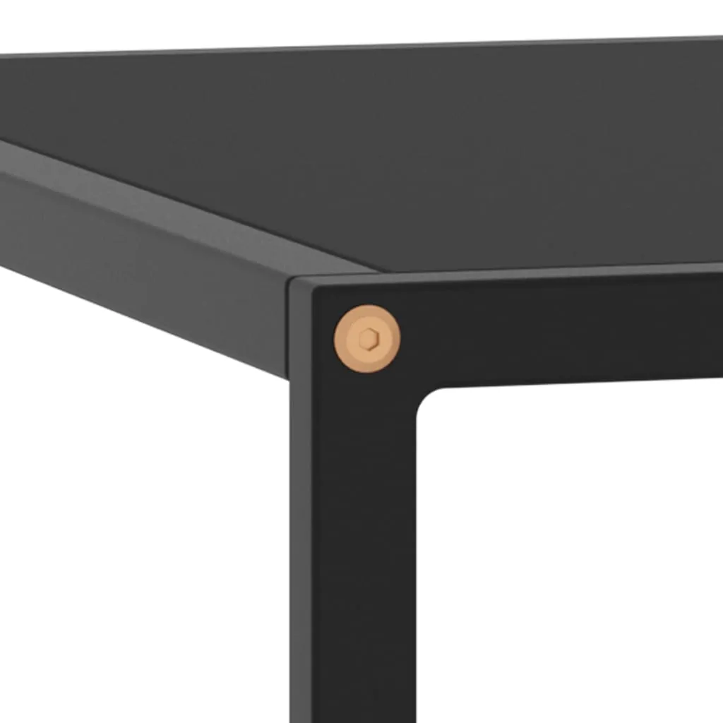 Coffee Table Black with Black Glass 80x80x35 cm