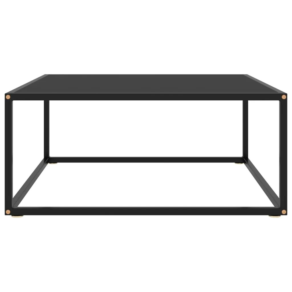 Coffee Table Black with Black Glass 80x80x35 cm