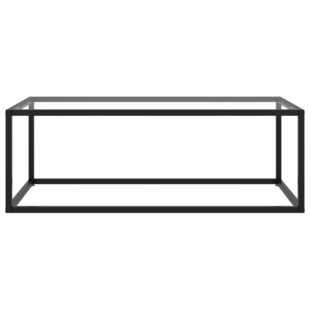 Coffee Table Black with Tempered Glass 100x50x35 cm