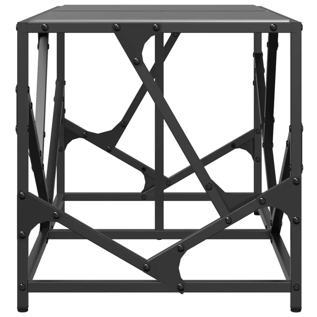 Coffee Table with Black Glass Top 78.5x40x41 cm Steel