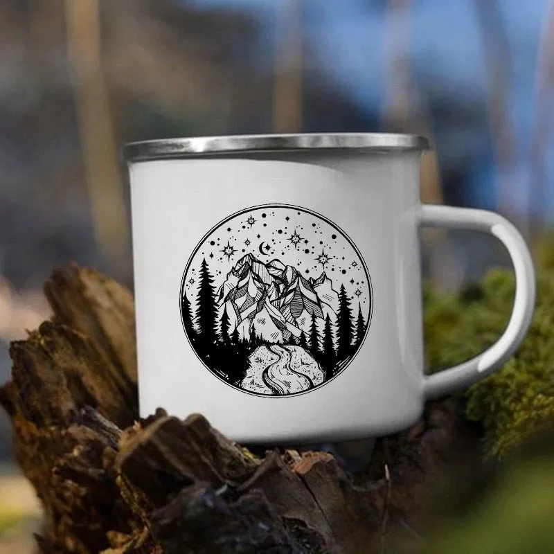 Creative Camping Enamel Mug for Coffee and Tea