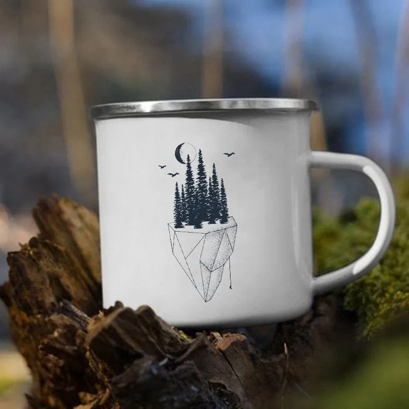 Creative Camping Enamel Mug for Coffee and Tea