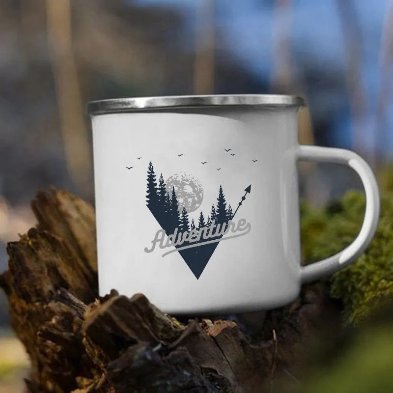 Creative Camping Enamel Mug for Coffee and Tea