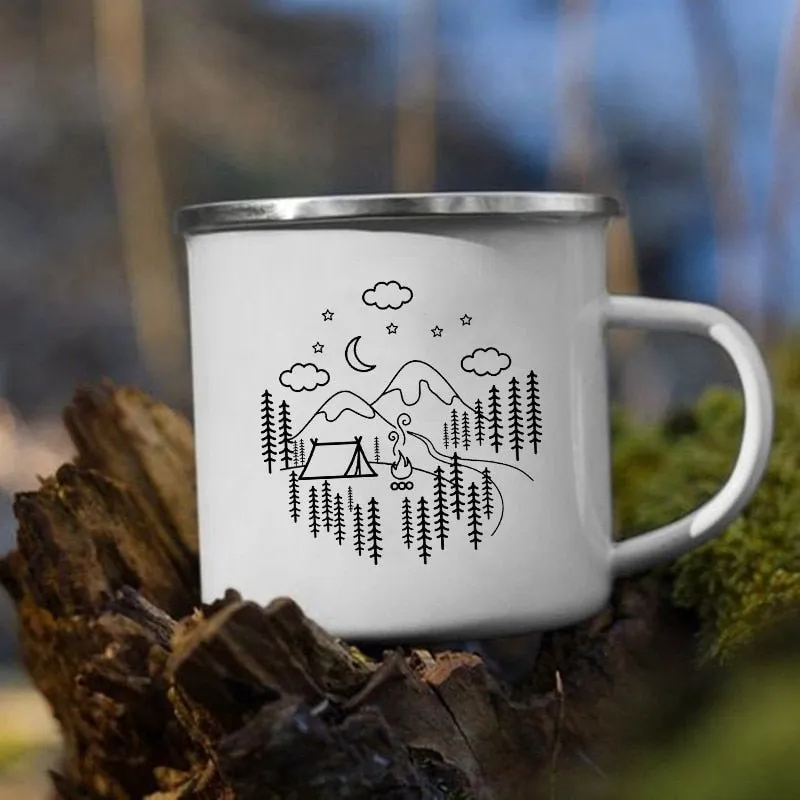 Creative Camping Enamel Mug for Coffee and Tea