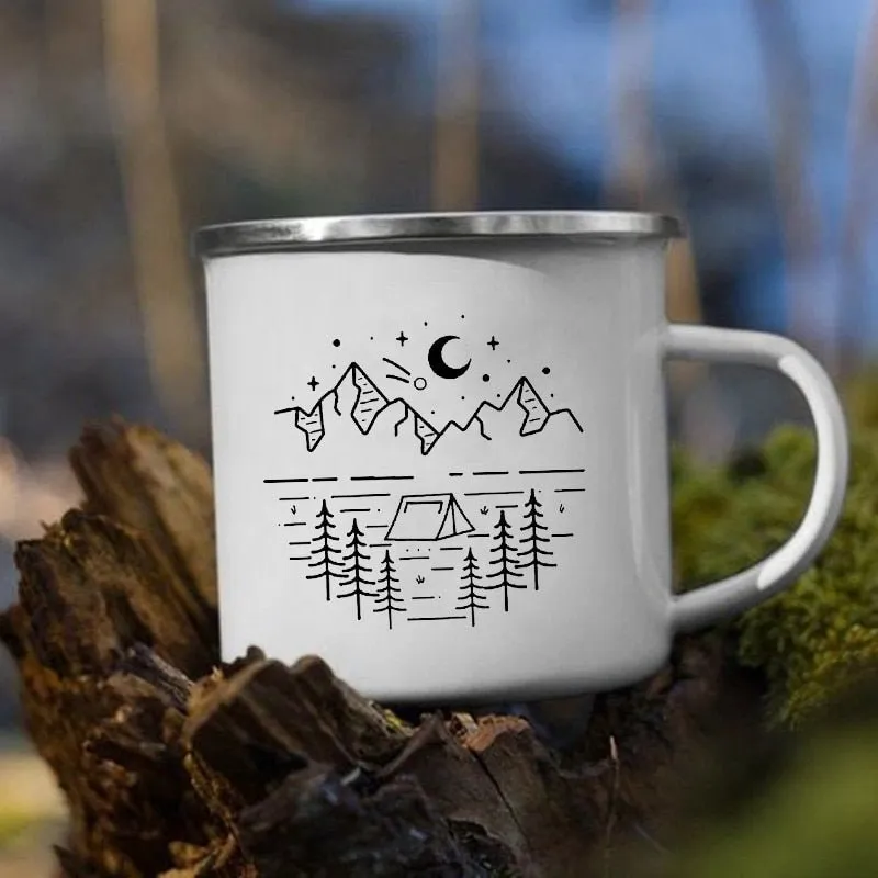 Creative Camping Enamel Mug for Coffee and Tea