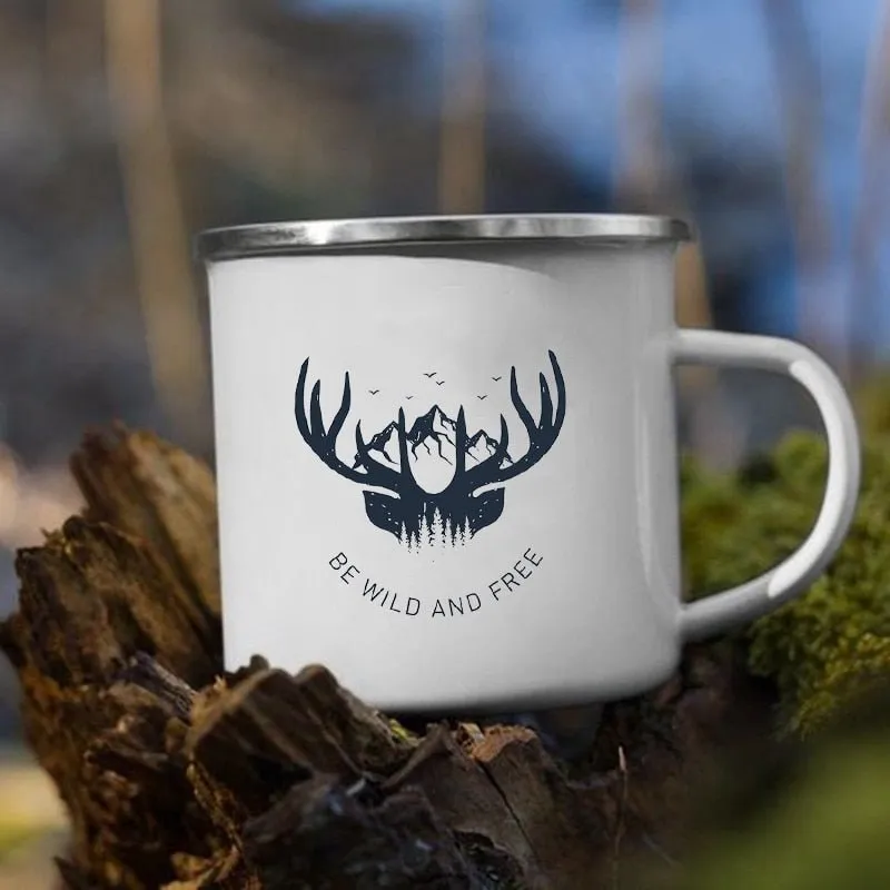 Creative Camping Enamel Mug for Coffee and Tea