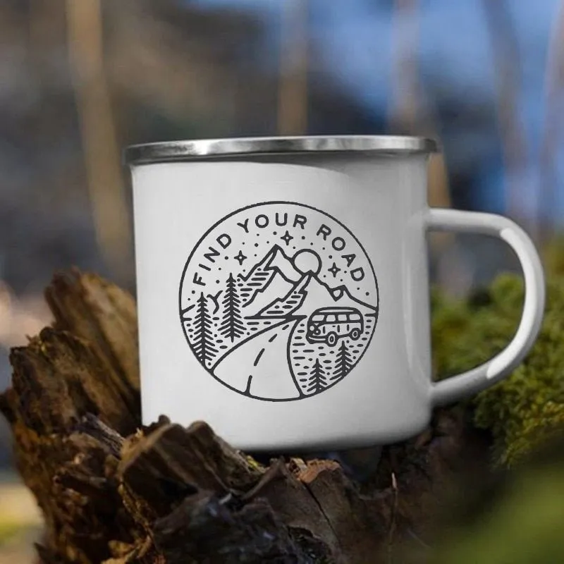 Creative Camping Enamel Mug for Coffee and Tea