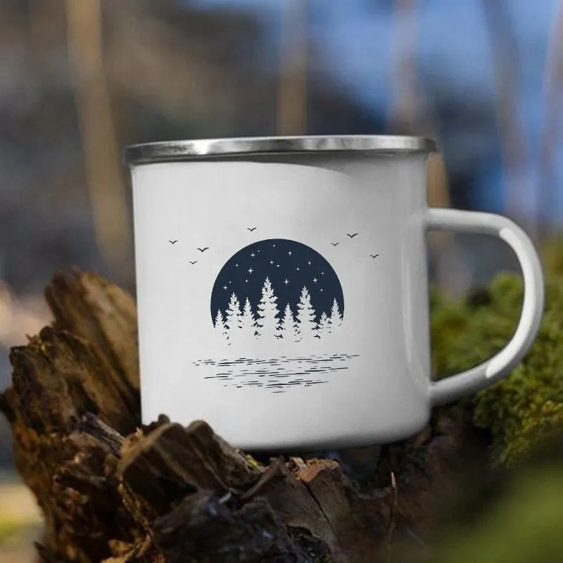 Creative Camping Enamel Mug for Coffee and Tea