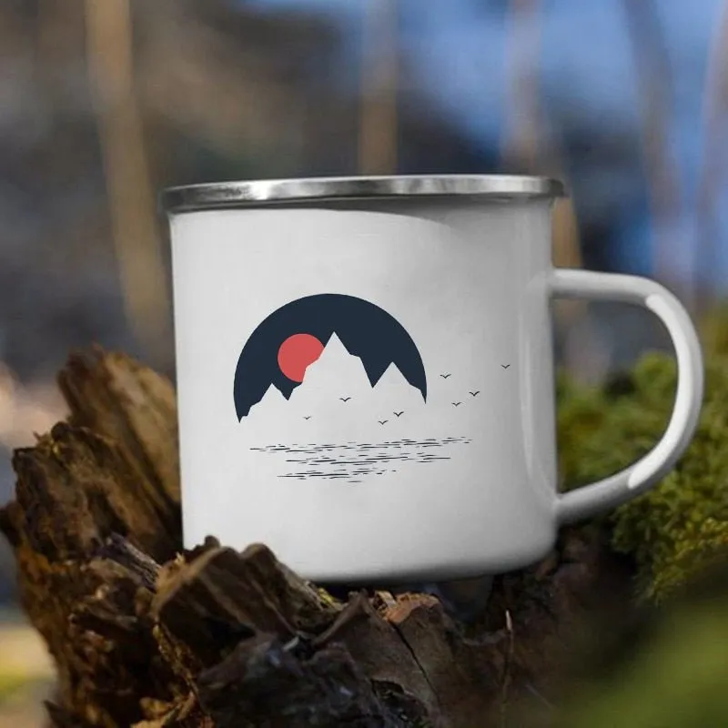 Creative Camping Enamel Mug for Coffee and Tea