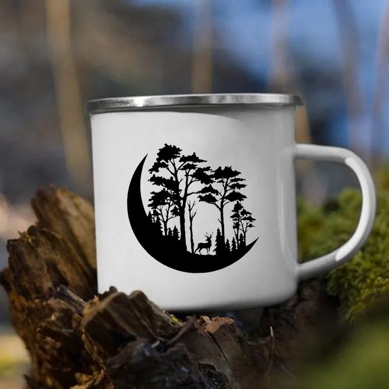 Creative Camping Enamel Mug for Coffee and Tea