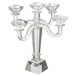 Crystal 5 Branch Candlesticks 32 Cm