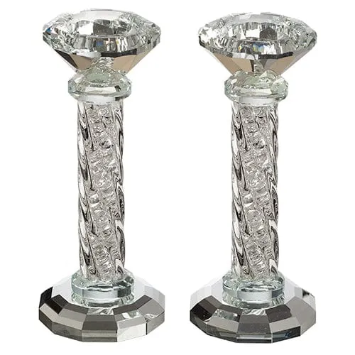 Crystal Candlesticks 16.5 Cm With Stones