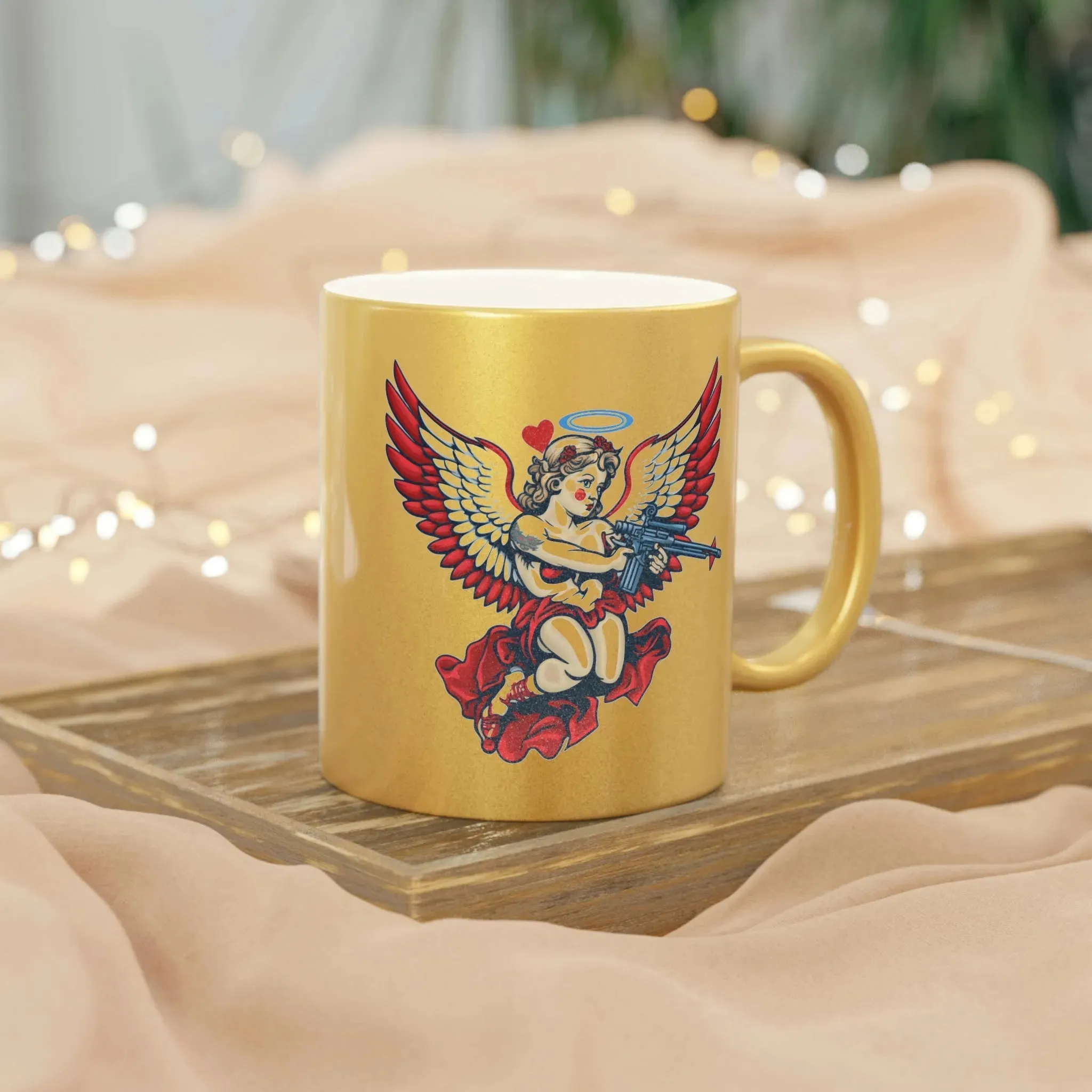 Cupid AR-15 Valentine's Day Metallic Mug (Silver\Gold)