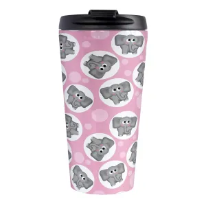 Cute Pink Elephant Pattern Travel Mug