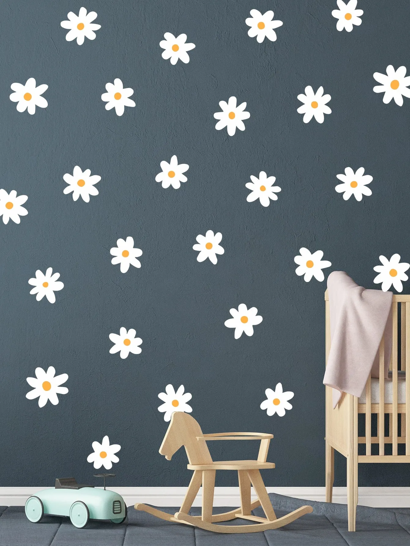 Daisy Print Wall Sticker Creative Decor Wall Art Adhesive Wall Decals