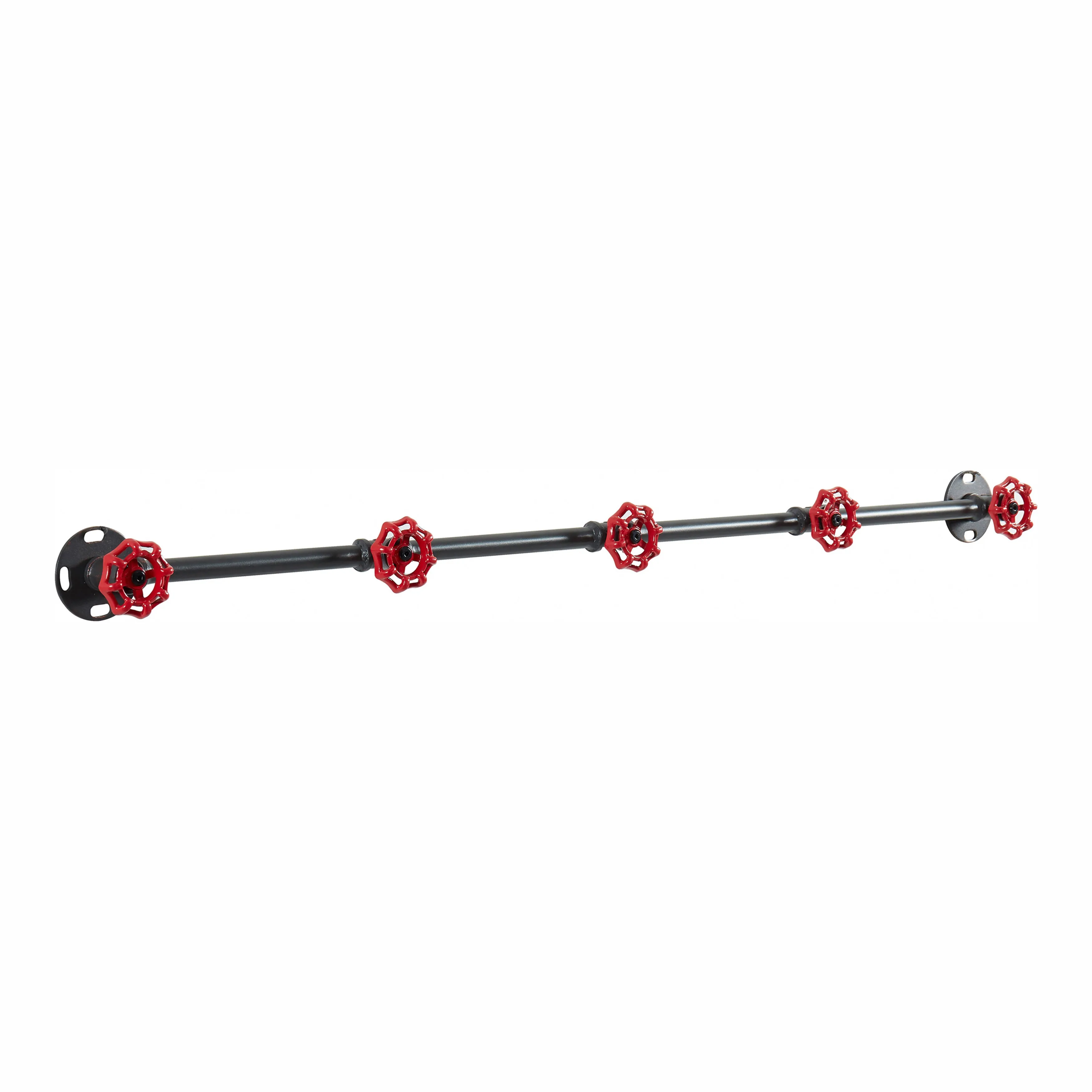 Davey Sand Black Pipe Metal and Red Water Valve Wall Mounted Coat Rack