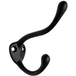 Designers Impressions Flat Black Heavy Duty Coat & Hat Hook: 57488